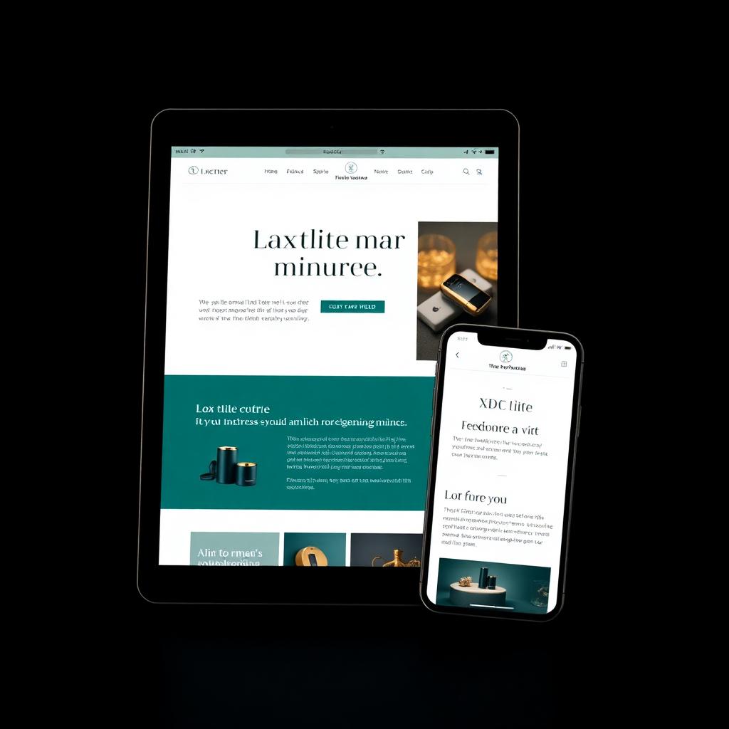 Responsive website design shown on tablet and smartphone
